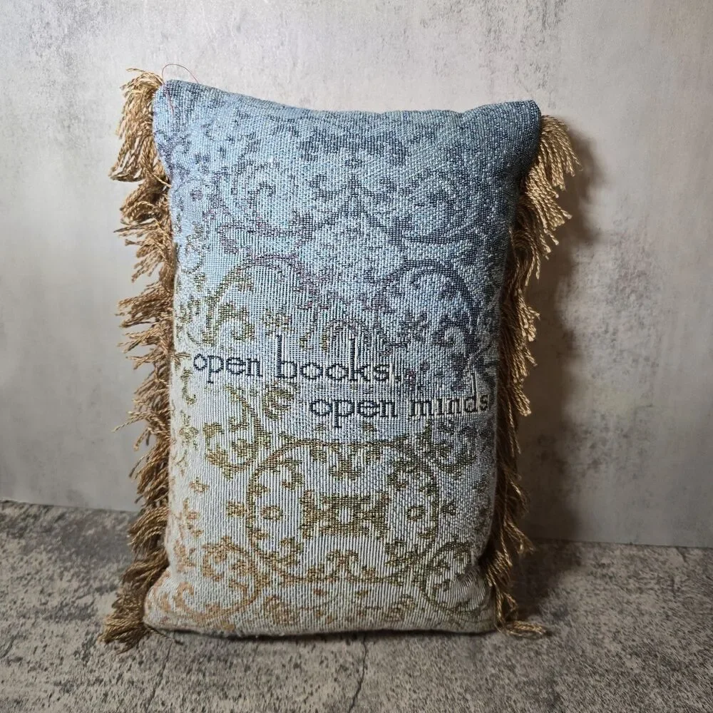 Willow Tree Angel Love Of Learning Throw Pillow Tapestry Open Books Open Minds